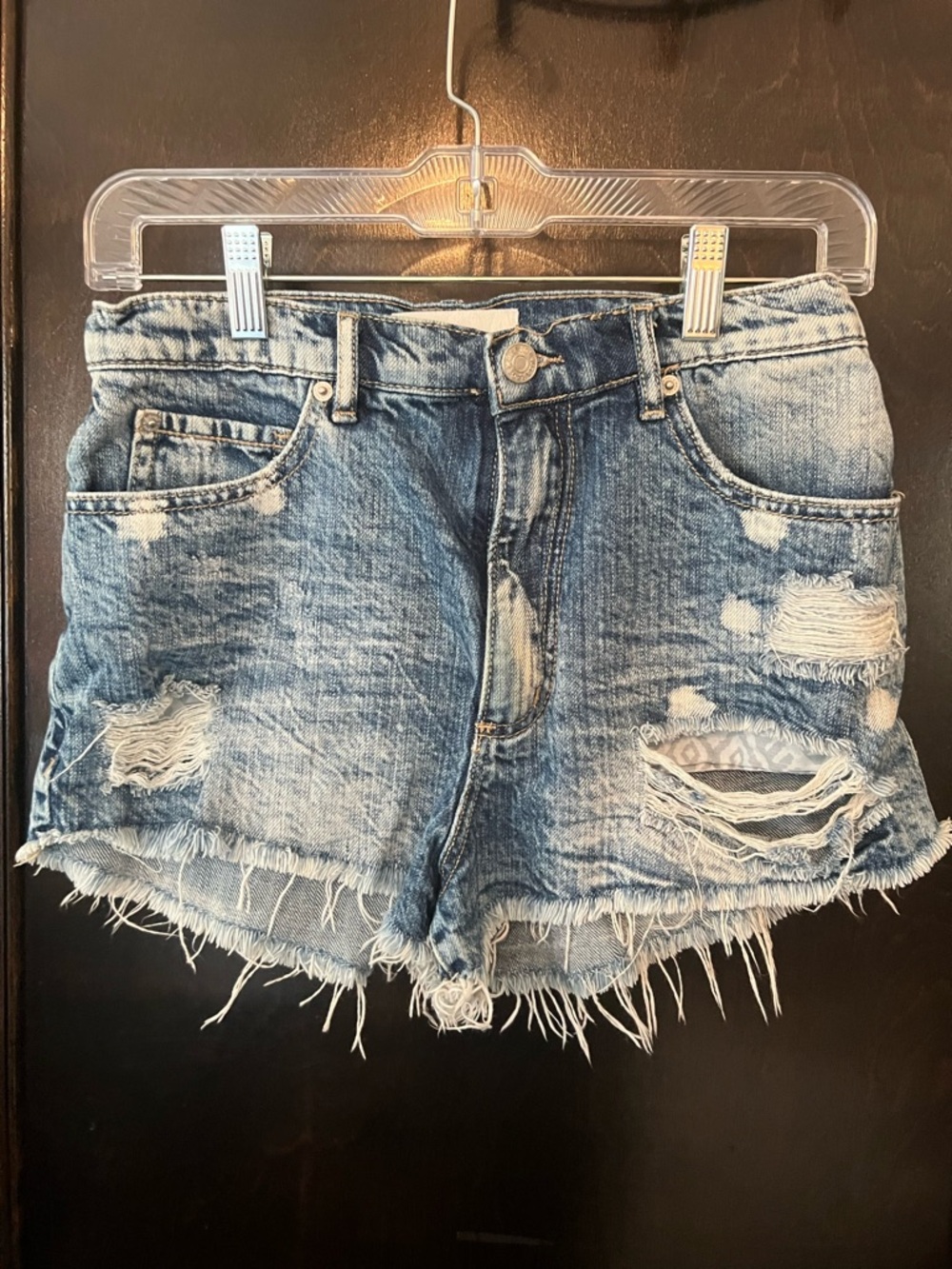 Garage Light Blue Distressed Denim Shorts- Size 5